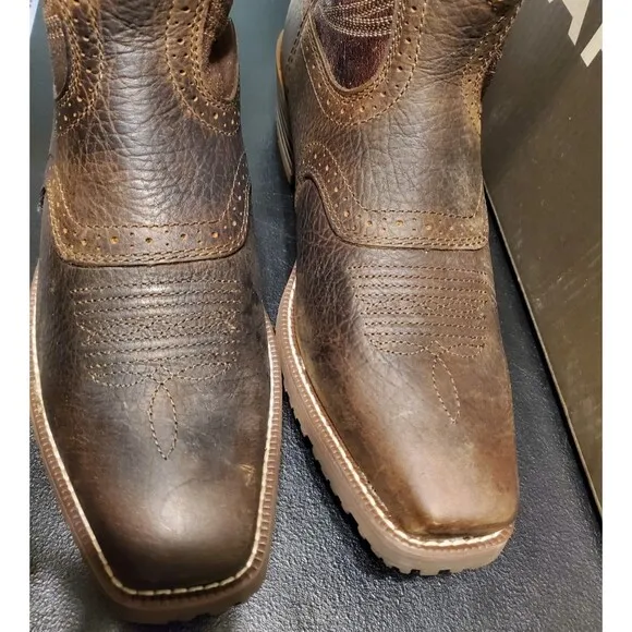 Ariat Men's Hybrid Roughstock Antler Brown Cowboy Boots 10061156 Size 11 NEW