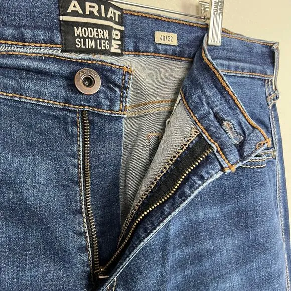 Ariat Men's M8 TekStretch Brawley Modern Slim Leg Jean 40 x 32  Morro Wash