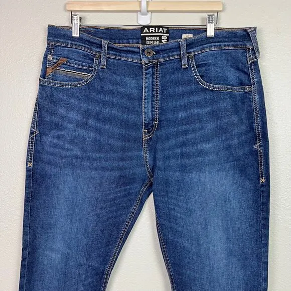 Ariat Men's M8 TekStretch Brawley Modern Slim Leg Jean 40 x 32  Morro Wash