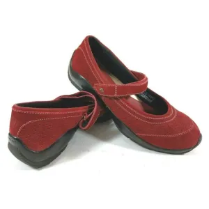 Ariat Red Suede Mary Jane Hook and Loop Slip On 9