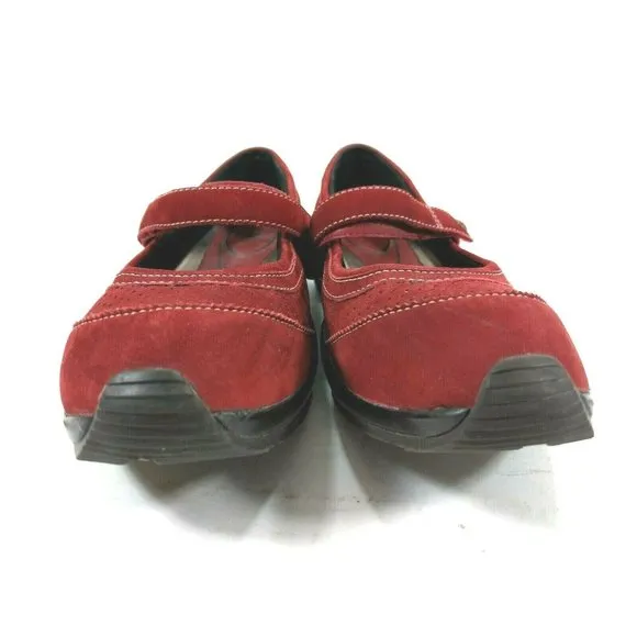 Ariat Red Suede Mary Jane Hook and Loop Slip On 9