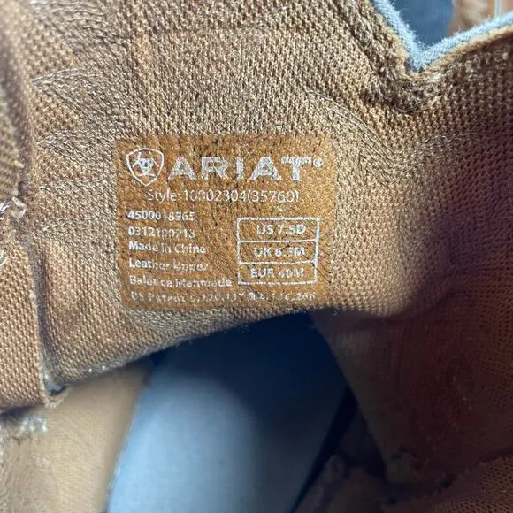 Ariat Sierra Saddle Work Boots Men's 7.5 D Brown ATS Equipped Slip/Oil Resistant