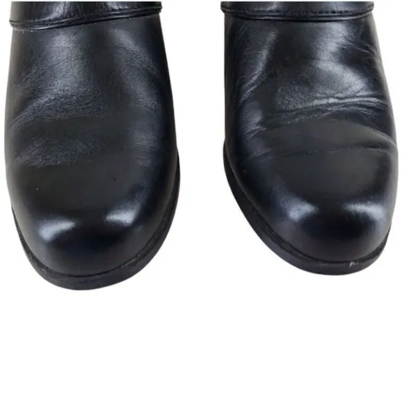 Ariat Sport Slingback Mule Clog 7 B Black Brwn Leather Slip On 1.5” Heel Leather