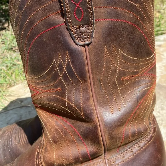 Ariat Sport wide square toe roper mid calf western cowboy boots 9D equestrian