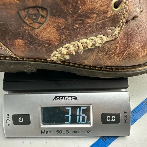 Ariat Youth Leather Boots 7 Brown Laces Tie
