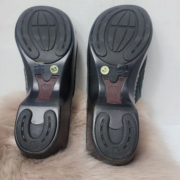 Ariat Floral Slide Sandals Black Style 22301 Womens Slip On Shoes Size 9.5 B