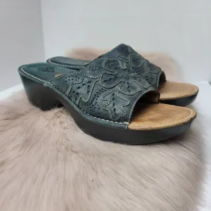 Ariat Floral Slide Sandals Black Style 22301 Womens Slip On Shoes Size 9.5 B