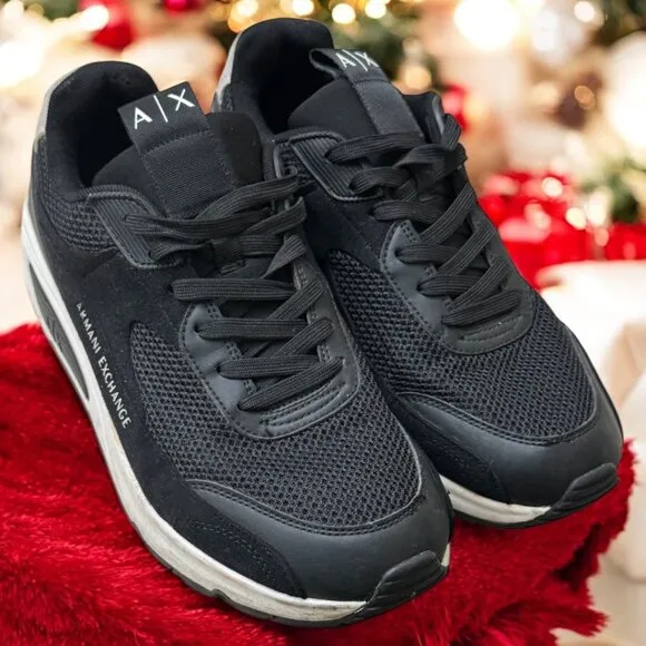 Armani Exchange Black Sneakers, Stylish and Comfortable