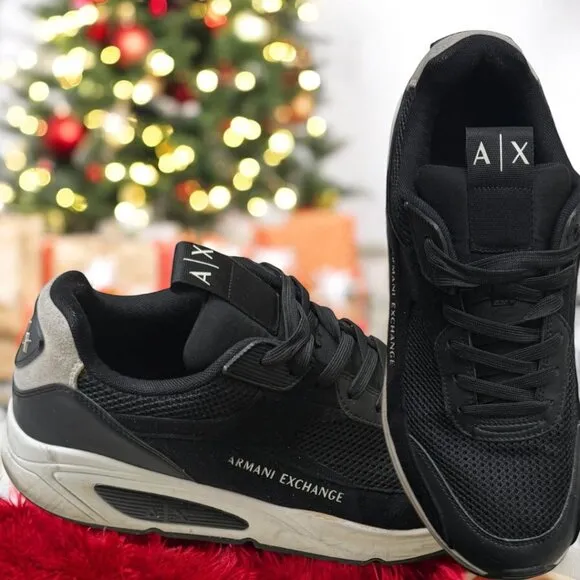 Armani Exchange Black Sneakers, Stylish and Comfortable