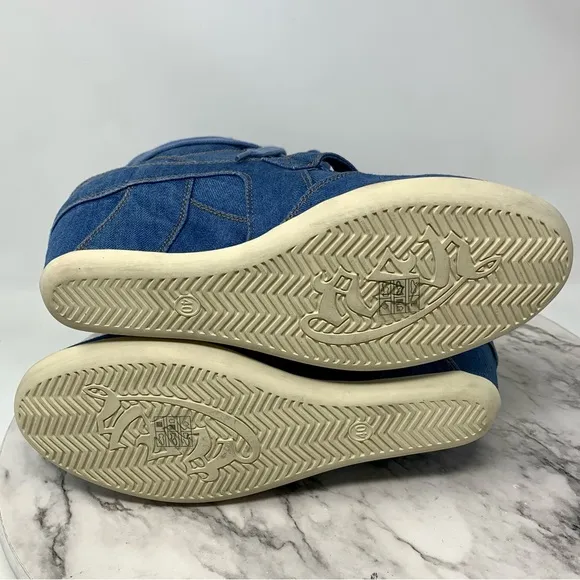 Ash Bowie Denim Hidden Wedge Hi-Top Sneakers 40/9 Sporty Retro Edgy Casual