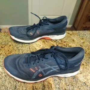 Asics Gel Kayano 24 Blue Running Shoes Sneakers T749N Men's Size 12