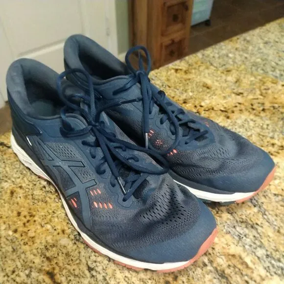 Asics Gel Kayano 24 Blue Running Shoes Sneakers T749N Men's Size 12