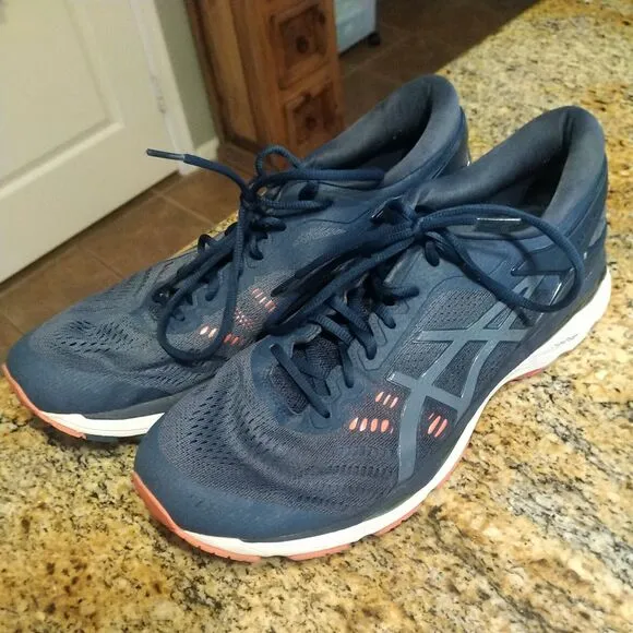 Asics Gel Kayano 24 Blue Running Shoes Sneakers T749N Men's Size 12