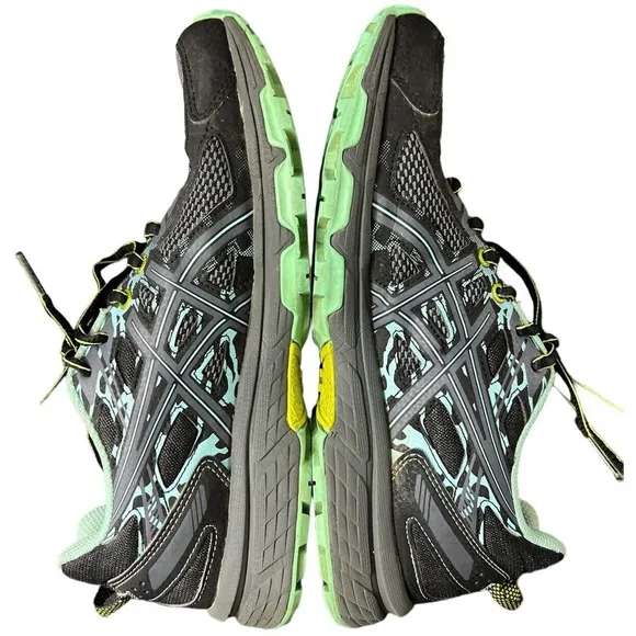 ASICS Gel-Venture 6 T7G6N Black Teal‎ Green Women Running Sneaker Size 9