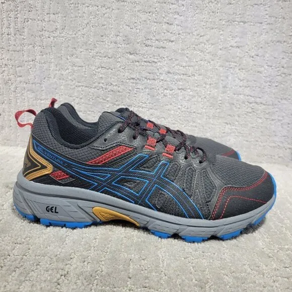 Asics Gel Venture 7 Men’s Size 9 US Extra Wide Blue Gray Orange Running Sneakers