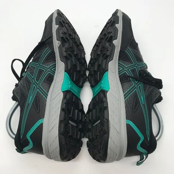 Asics Gel-Venture 8 Running Shoes 1012B230 Women's size 8.5 Black Teal Sneakers