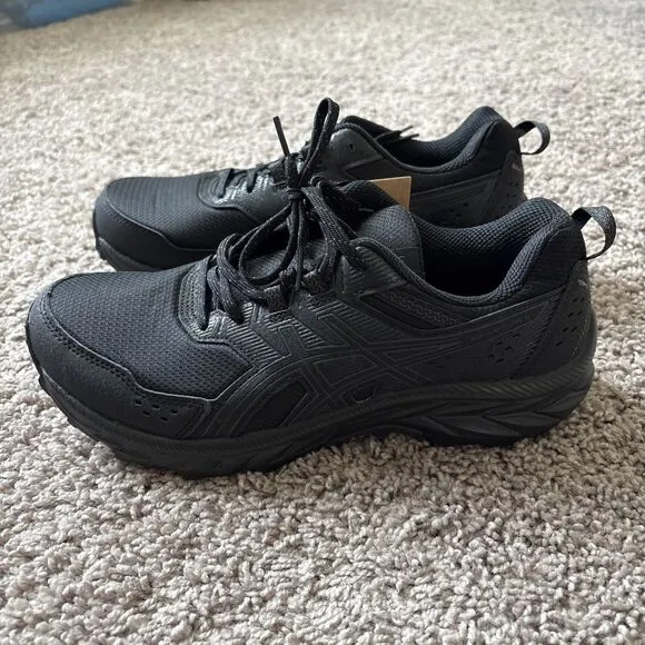 ASICS Gel Venture 9 Trail Running Shoes Sneakers Mens Size 9 Black / Black New
