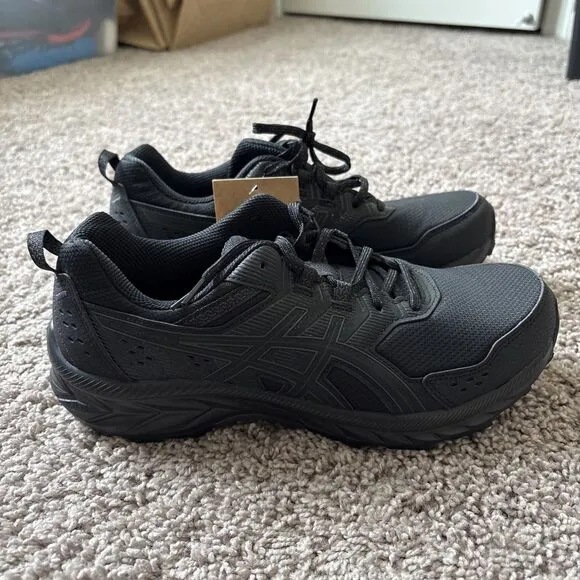 ASICS Gel Venture 9 Trail Running Shoes Sneakers Mens Size 9 Black / Black New