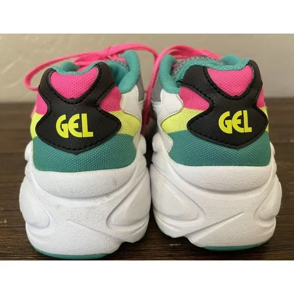 Asics Girls Sneakers Shoes Size 4 Gel-BND Pink Green Gray White 1024A024 Sample