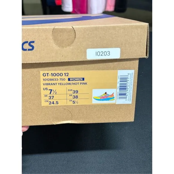 Asics GT-1000 12 Vibrant Yellow Hot Pink Running Shoes Sneakers 7.5