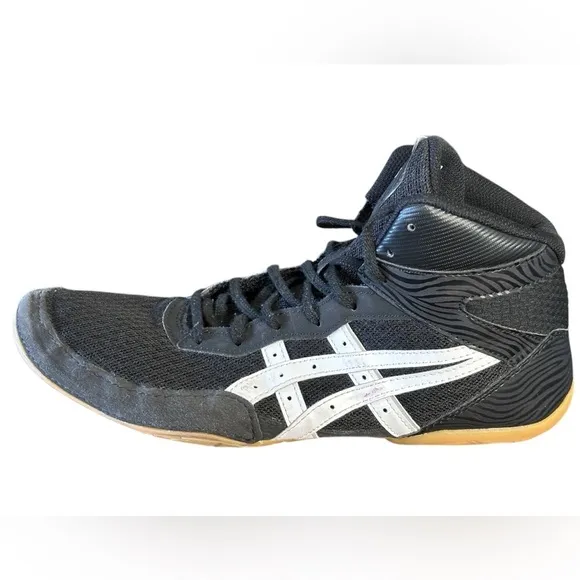 Asics Matflex 7 Wrestling Shoes Mens Size 11 Black High Top Athletic Sport