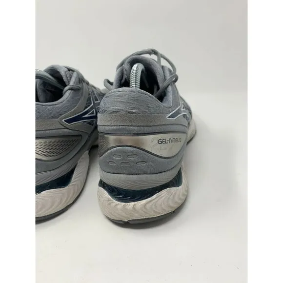 Asics Mens Gel Nimbus 22 1011A794 Gray Blue Running Shoes Sneakers Size 9.5