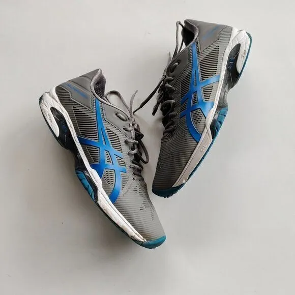 Asics Men's GEL-Solution Speed‎ 3 Tennis Shoes Gray Blue E600N Size 7.5 Athletic
