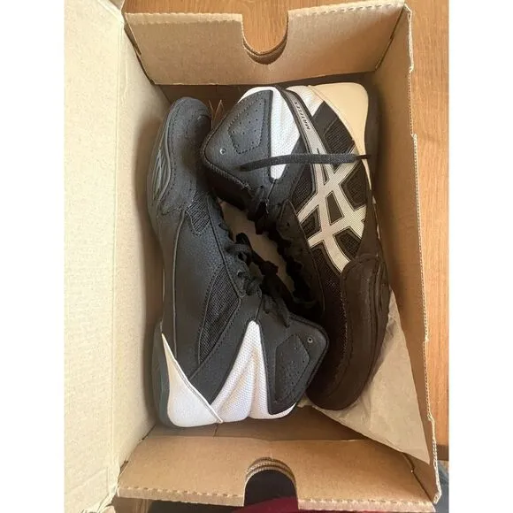Asics Mens Matflex 6 Wrestling Shoes Black Silver White Size US 9 1081A021 NEW!