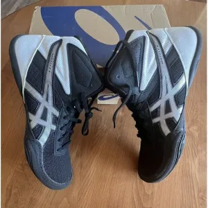 Asics Mens Matflex 6 Wrestling Shoes Black Silver White Size US 9 1081A021 NEW!