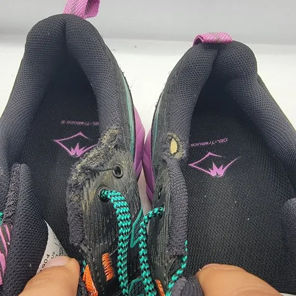 Asics Trabuco Womens 11 Black Purple Shoes Hiking Camping Trails Outdoors