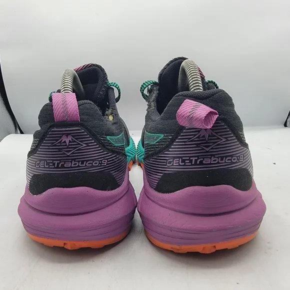 Asics Trabuco Womens 11 Black Purple Shoes Hiking Camping Trails Outdoors