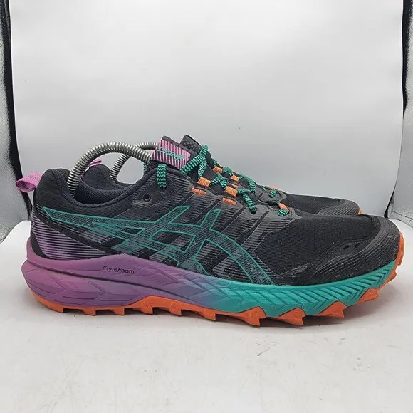 Asics Trabuco Womens 11 Black Purple Shoes Hiking Camping Trails Outdoors
