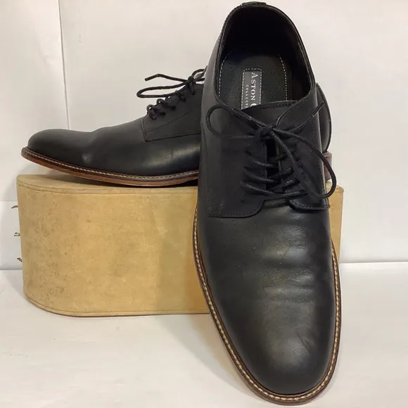 Aston Grey Orlando Mens Oxford Leather shoes black size 11