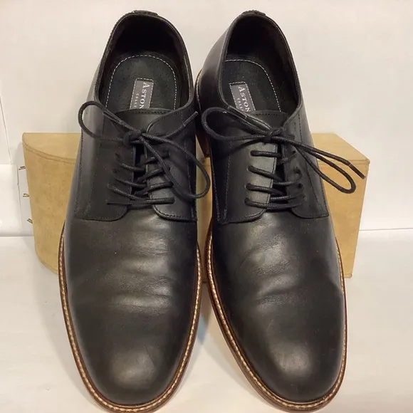 Aston Grey Orlando Mens Oxford Leather shoes black size 11