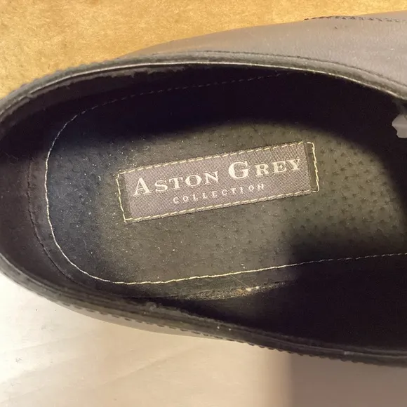 Aston Grey Orlando Mens Oxford Leather shoes black size 11