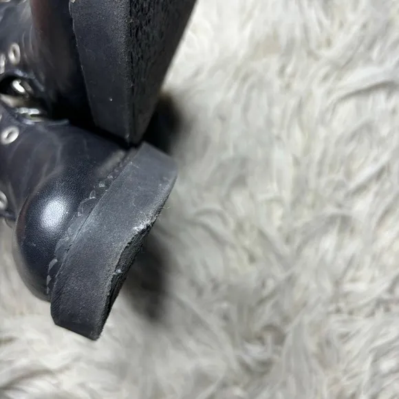 Authentic Rare DIESEL Women's Leather Flat Studs Boots Dress Shoes