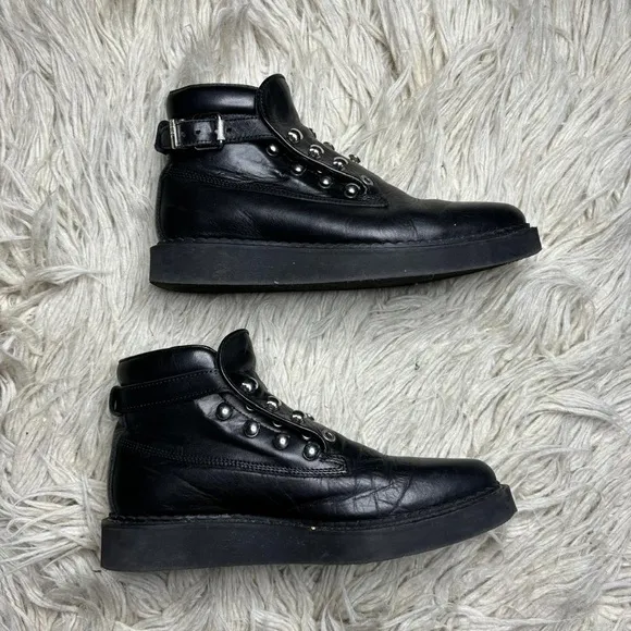 Authentic Rare DIESEL Women's Leather Flat Studs Boots Dress Shoes