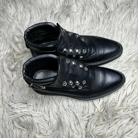 Authentic Rare DIESEL Women's Leather Flat Studs Boots Dress Shoes
