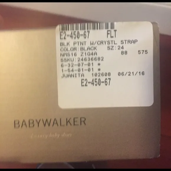 Babywalker black Mary Jane rhinestone girls shoes