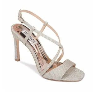 Badgley Mischka Womens Ebiza Metallic Heels Sandals Shoes sz 7