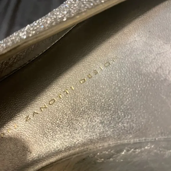 Ballerina shoes in gold and silver by Zanotti.