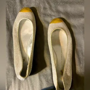 Ballerina shoes in gold and silver by Zanotti.