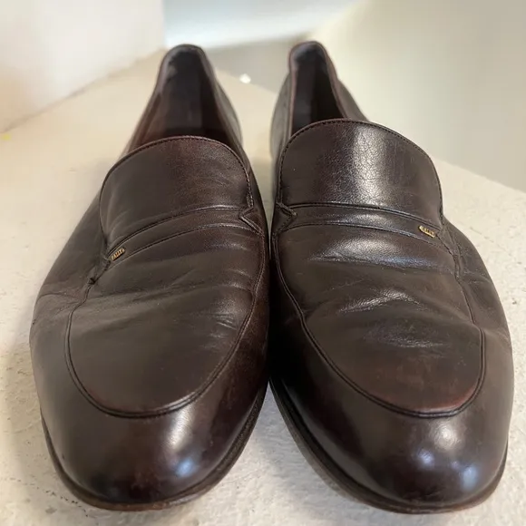 Bally Mens Brown lether loafers Dress Shoes size 10.5M‎ flat Shoes Narrow Read