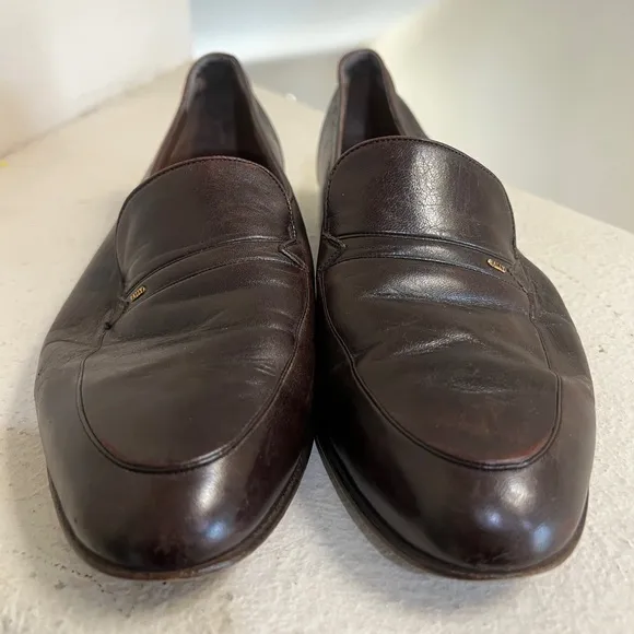 Bally Mens Brown lether loafers Dress Shoes size 10.5M‎ flat Shoes Narrow Read