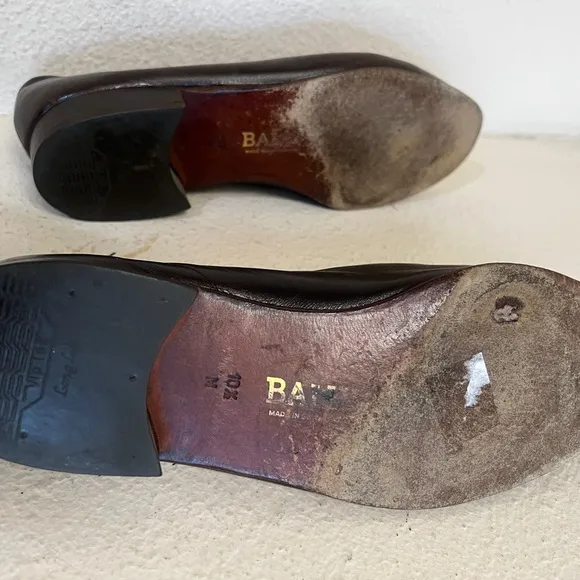 Bally Mens Brown lether loafers Dress Shoes size 10.5M‎ flat Shoes Narrow Read
