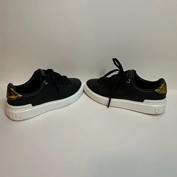 BALMAIN BLACK AND GOLD WOMENS SNEAKERS SIZE 6