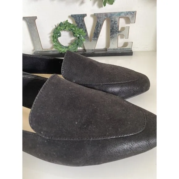 Bamboo Womens Purist 05 Black Faux Leather Flat Slip On Loafer Shoes Size 9 NWOT