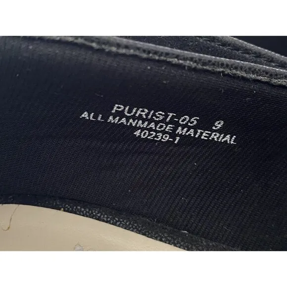 Bamboo Womens Purist 05 Black Faux Leather Flat Slip On Loafer Shoes Size 9 NWOT