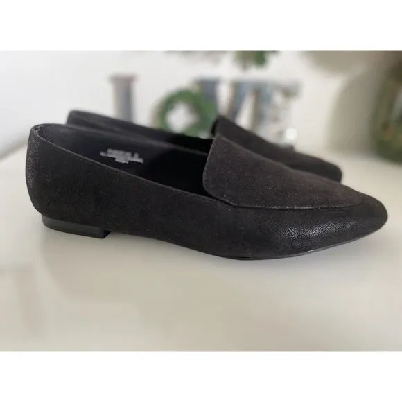 Bamboo Womens Purist 05 Black Faux Leather Flat Slip On Loafer Shoes Size 9 NWOT