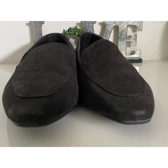 Bamboo Womens Purist 05 Black Faux Leather Flat Slip On Loafer Shoes Size 9 NWOT